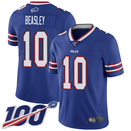 Men Buffalo Bills #10 Cole Beasley Royal Blue Team Color Vapor Untouchable Limited Player 100th Season NFL Jersey